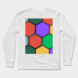 Hexa Color Design Long Sleeve T-Shirt